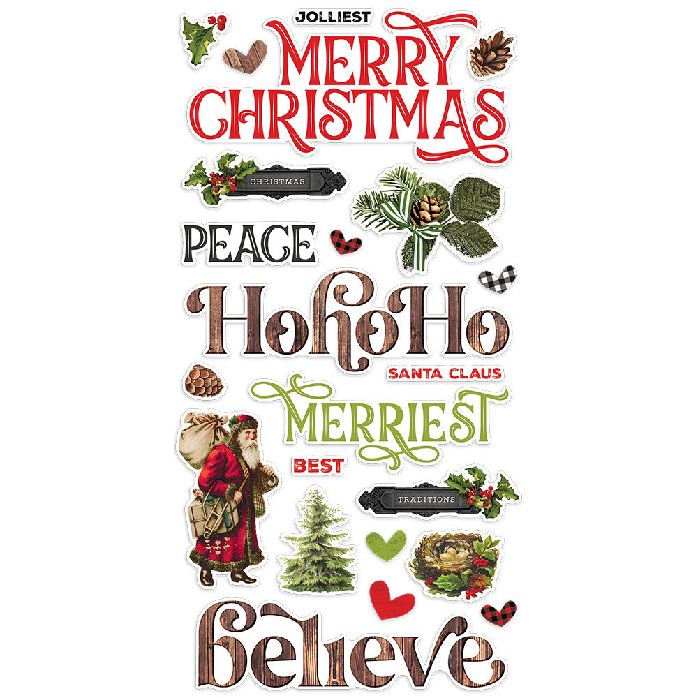 Simple Stories Simple Vintage Christmas Lodge Foam Stickers (18427) (DISCONTINUED)