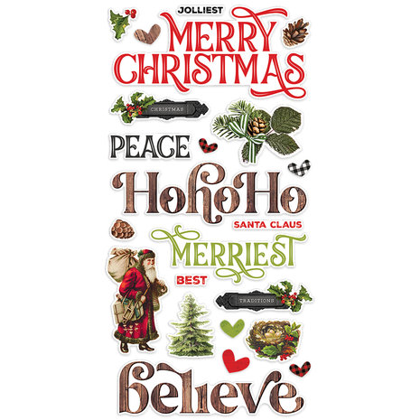 Simple Stories Simple Vintage Christmas Lodge Foam Stickers (18427) (DISCONTINUED)