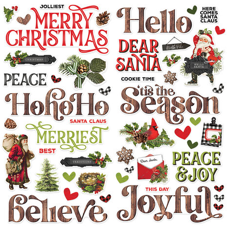 Simple Stories Simple Vintage Christmas Lodge Foam Stickers (18427) (DISCONTINUED)