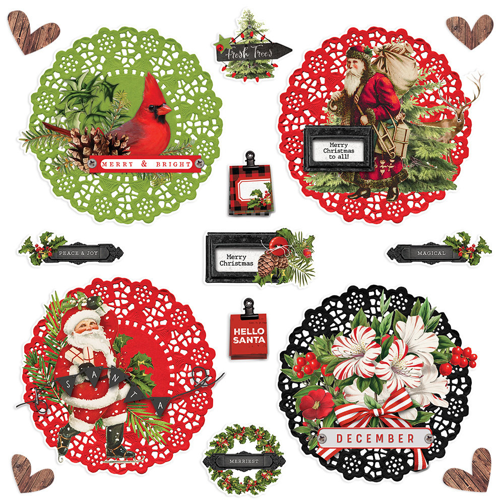 Simple Stories Simple Vintage Christmas Lodge Chipboard Clusters (18426) (DISCONTINUED)