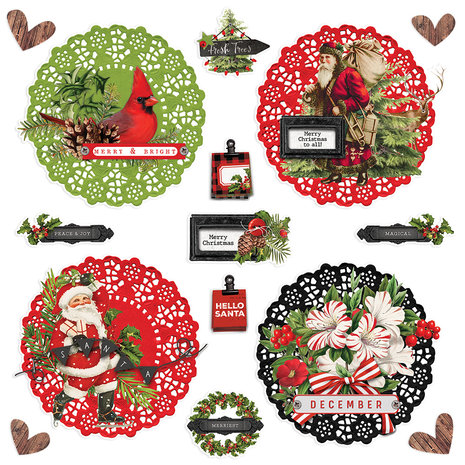 Simple Stories Simple Vintage Christmas Lodge Chipboard Clusters (18426) (DISCONTINUED)
