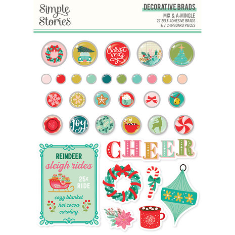 Simple Stories Mix & A-Mingle Decorative Brads (18523) (DISCONTINUED) Simple Stories Mix & A-Mingle Decorative Brads (18523) (DISCONTINUED)