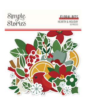 Simple Stories Hearth & Holiday Floral Bits (18219) (OUTLET)