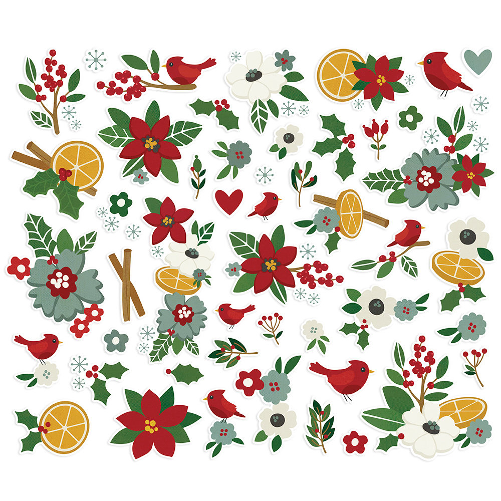 Simple Stories Hearth & Holiday Floral Bits (18219) (OUTLET)