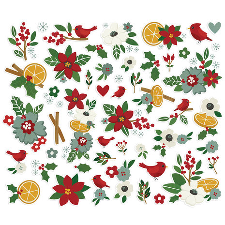 Simple Stories Hearth & Holiday Floral Bits (18219) (DISCONTINUED)