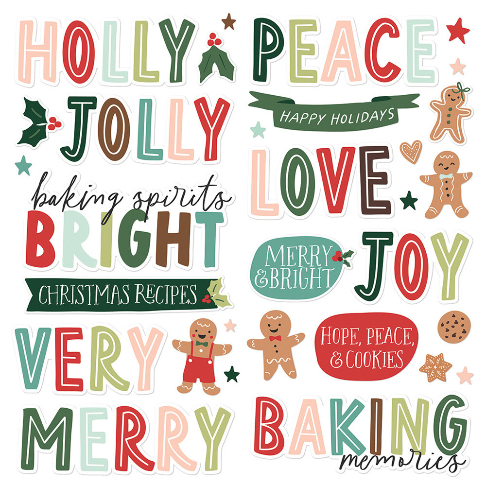 Simple Stories Baking Spirits Bright Foam Stickers (18323) (DISCONTINUED)