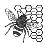 Crafty Individuals Honeybee Unmounted Rubber Stamps (CI-607) (OUTLET)