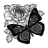 Butterfly and Rose Unmounted Rubber Stamps (CI-606) (OUTLET)