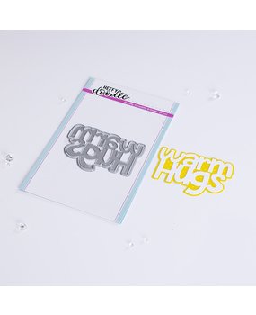 Heffy Doodle Warm Hugs Jumbo Sentiment Dies (HFD0461) (OUTLET)