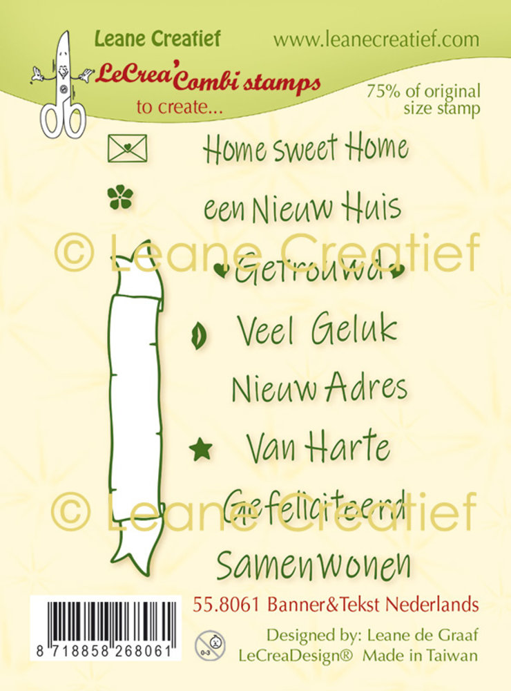Leane Creatief Banner & Tekst Nederlands Combi Clear Stamp (55.8061) (DISCONTINUED) Leane Creatief Banner & Tekst Nederlands Combi Clear Stamp (55.8061) (DISCONTINUED)