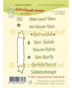 Leane Creatief Banner & Tekst Nederlands Combi Clear Stamp (55.8061) (DISCONTINUED) Leane Creatief Banner & Tekst Nederlands Combi Clear Stamp (55.8061) (DISCONTINUED)