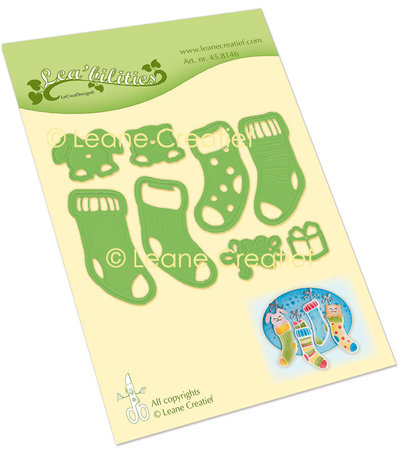 Leane Creatief Christmas Stockings Cut & Emboss Dies (45.8146) (DISCONTINUED) Leane Creatief Christmas Stockings Cut & Emboss Dies (45.8146) (DISCONTINUED)