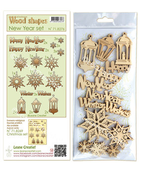 Leane Creatief Wood Shapes New Year Set (35pcs) (71.8276) (DISCONTINUED)