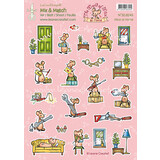Leane Creatief Mix & Match Mice at Home A4 Decoration Sheets (10pcs) (50.8245) (DISCONTINUED)