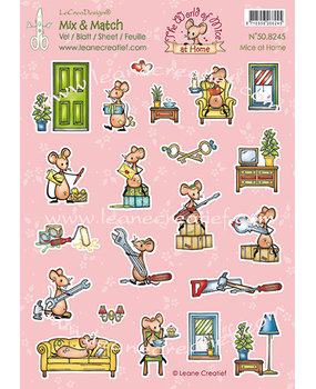 Leane Creatief Mix & Match Mice at Home A4 Decoration Sheets (10pcs) (50.8245) (DISCONTINUED)