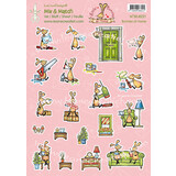 Leane Creatief Mix & Match Bunnies at Home A4 Decoration Sheets (10pcs) (50.8221) (DISCONTINUED)