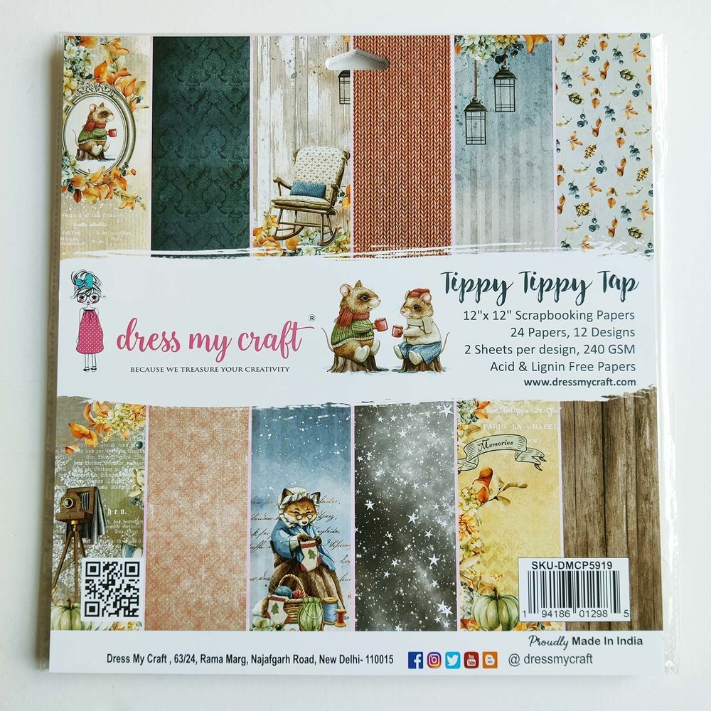 Dress My Craft Tippy Tippy Tap 12x12 Inch Paper Pad (DMCP5919) (OUTLET) Dress My Craft Tippy Tippy Tap 12x12 Inch Paper Pad (DMCP5919) (OUTLET)