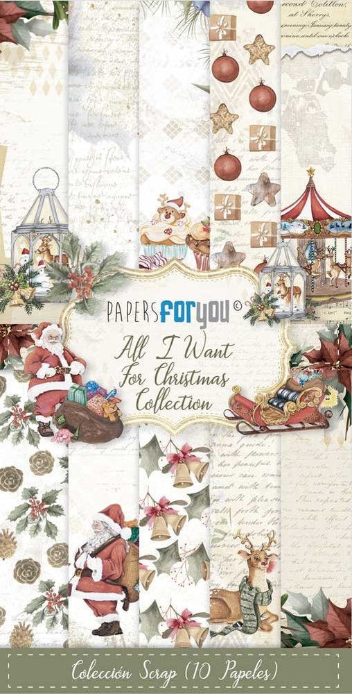 Papers For You All I Want For Christmas Slim Scrap Paper Pack (10pcs) (PFY-10818) (DISCONTINUED) Papers For You All I Want For Christmas Slim Scrap Paper Pack (10pcs) (PFY-10818) (DISCONTINUED)