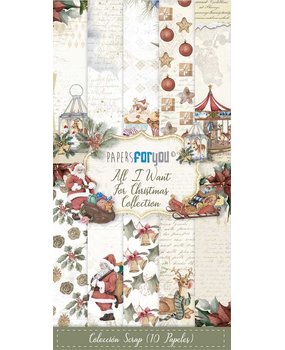 Papers For You All I Want For Christmas Slim Scrap Paper Pack (10pcs) (PFY-10818) (DISCONTINUED)