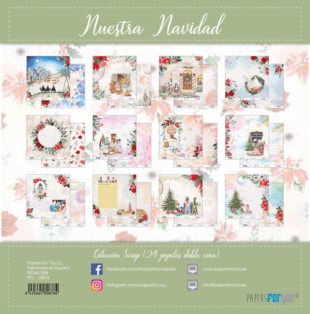 Papers For You Nuestra Navidad Midi Scrap Paper Pack (24pcs) (PFY-10878) (DISCONTINUED)