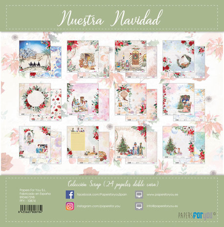 Papers For You Nuestra Navidad Midi Scrap Paper Pack (24pcs) (PFY-10878) (DISCONTINUED)
