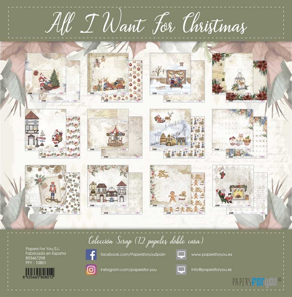Papers For You All I Want For Christmas Scrap Paper Pack (12pcs) (PFY-10801) (DISCONTINUED) Papers For You All I Want For Christmas Scrap Paper Pack (12pcs) (PFY-10801) (DISCONTINUED)