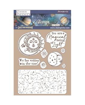 Stamperia Natural Rubber Stamp Cosmos Infinity Sun and Moon (WTKCC217) (DISCONTINUED)