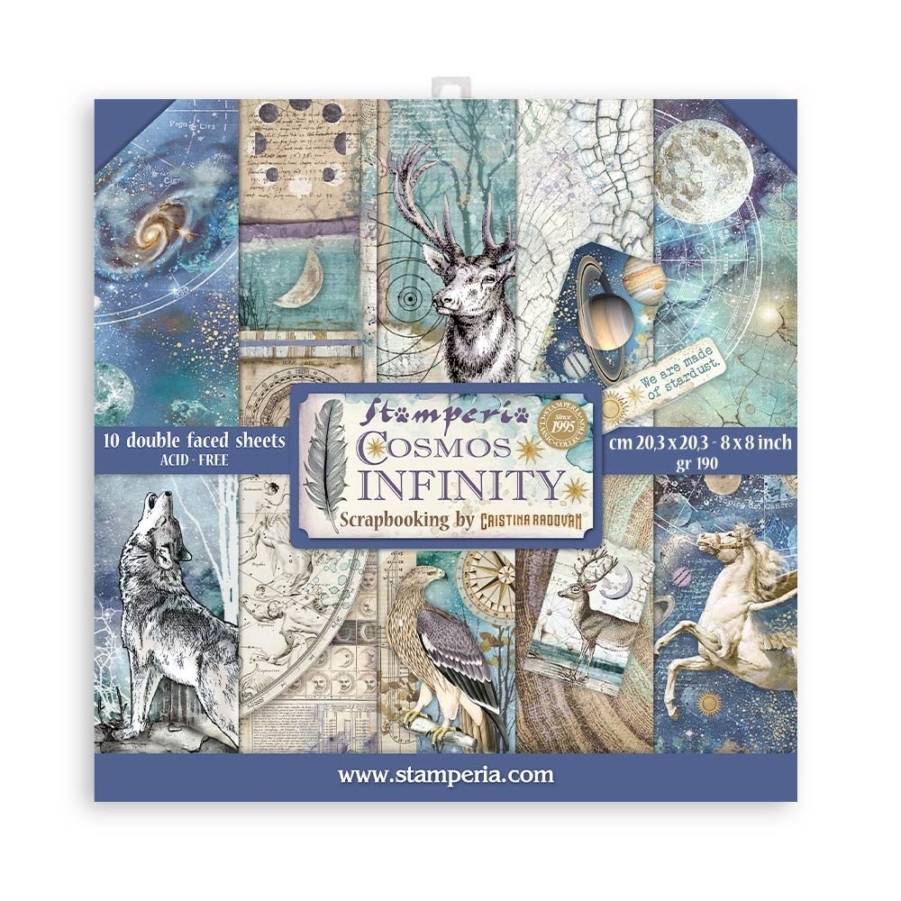 Stamperia Cosmos Infinity 8x8 Inch Paper Pack (SBBS67) Stamperia Cosmos Infinity 8x8 Inch Paper Pack (SBBS67)