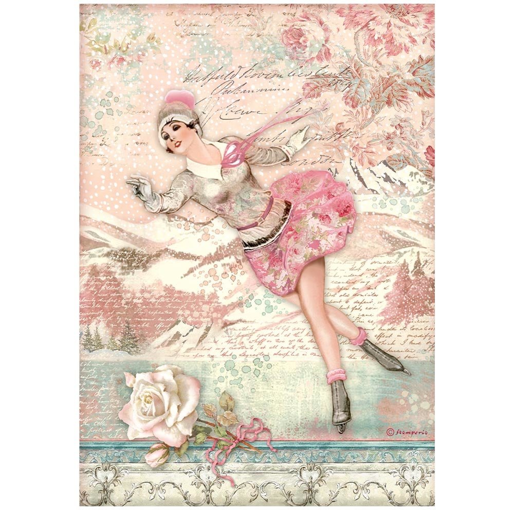 Stamperia A4 Rice Paper Sweet Winter Ice Skater (6 pcs) (DFSA4725) (DISCONTINUED) Stamperia A4 Rice Paper Sweet Winter Ice Skater (6 pcs) (DFSA4725) (DISCONTINUED)
