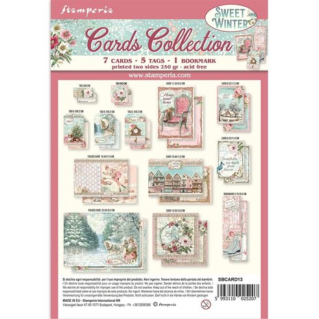 Stamperia Cards Collection Sweet Winter (SBCARD13) (OUTLET)