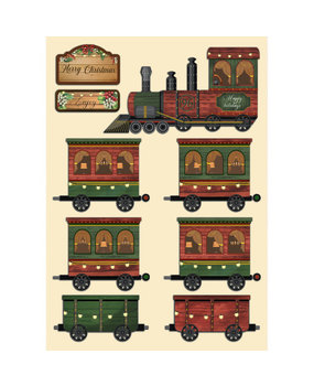 Stamperia Wooden Shape A5 Romantic Home for the Holidays Train (KLSP131) (DISCONTINUED)