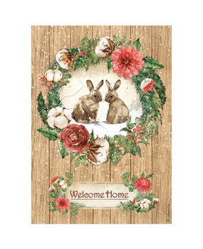 Stamperia A4 Rice Paper Romantic Home for the Holidays Welcome Home Bunnies (6 pcs) (DFSA4705) (DISCONTINUED) Stamperia A4 Rice Paper Romantic Home for the Holidays Welcome Home Bunnies (6 pcs) (DFSA4705) (DISCONTINUED)