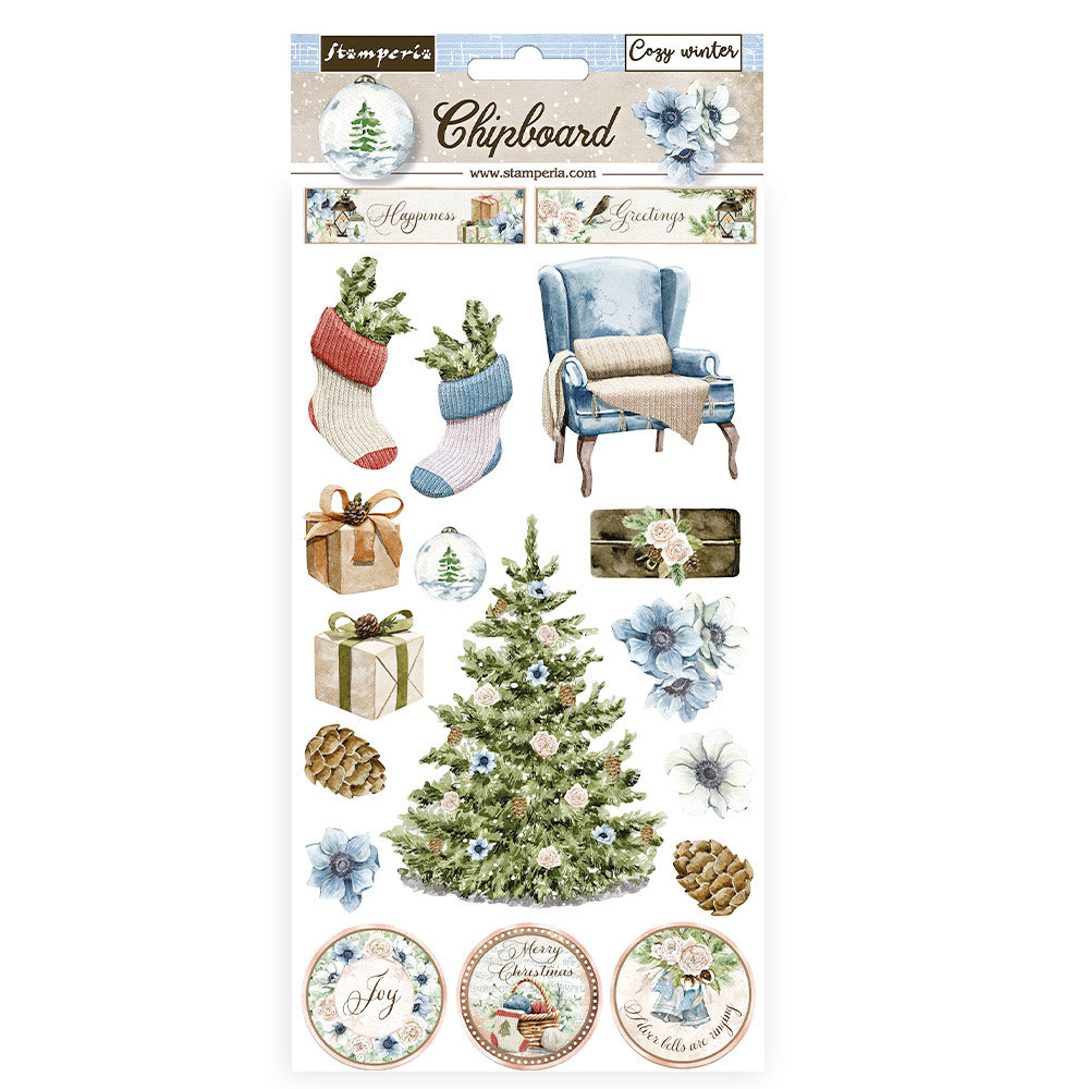 Stamperia Chipboard 15x30cm Romantic Cozy Winter (DFLCB60) (DISCONTINUED)