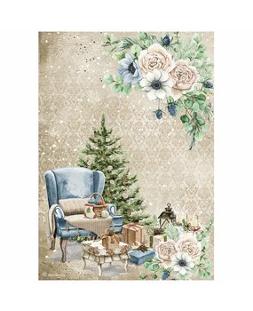 Stamperia A4 Rice Paper Romantic Cozy Winter Chair (6 pcs) (DFSA4709) (DISCONTINUED)