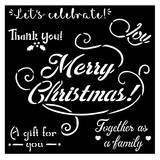 Stamperia Thick Stencil 18x18cm Christmas Merry Christmas (KSTDQ72) (DISCONTINUED)