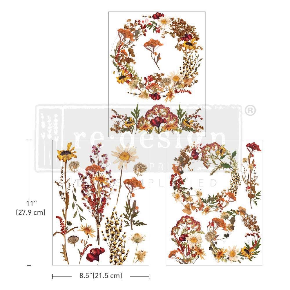 Re-Design with Prima Dried Wildflowers 8.5x11 Inch Middy Decor Transfers (3pcs) (660154) (DISCONTINUED) Re-Design with Prima Dried Wildflowers 8.5x11 Inch Middy Decor Transfers (3pcs) (660154) (DISCONTINUED)
