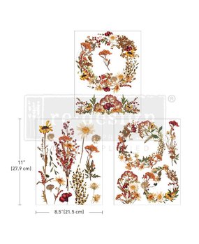 Re-Design with Prima Dried Wildflowers 8.5x11 Inch Middy Decor Transfers (3pcs) (660154) (DISCONTINUED) Re-Design with Prima Dried Wildflowers 8.5x11 Inch Middy Decor Transfers (3pcs) (660154) (DISCONTINUED)
