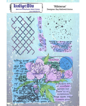IndigoBlu Hibiscus A5 Rubber Stamps (IND1003) (OUTLET)