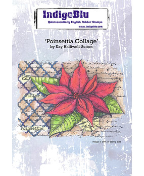 IndigoBlu Poinsettia Collage A6 Rubber Stamps (IND1002) (OUTLET)