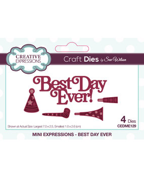 Creative Expressions Sue Wilson Craft Die Mini Expressions Best Day Ever (CEDME129) (OUTLET)