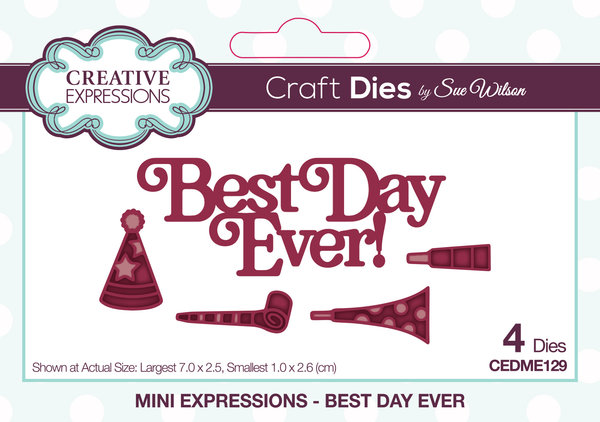 Creative Expressions Sue Wilson Craft Die Mini Expressions Best Day Ever (CEDME129) (OUTLET) Creative Expressions Sue Wilson Craft Die Mini Expressions Best Day Ever (CEDME129) (OUTLET)