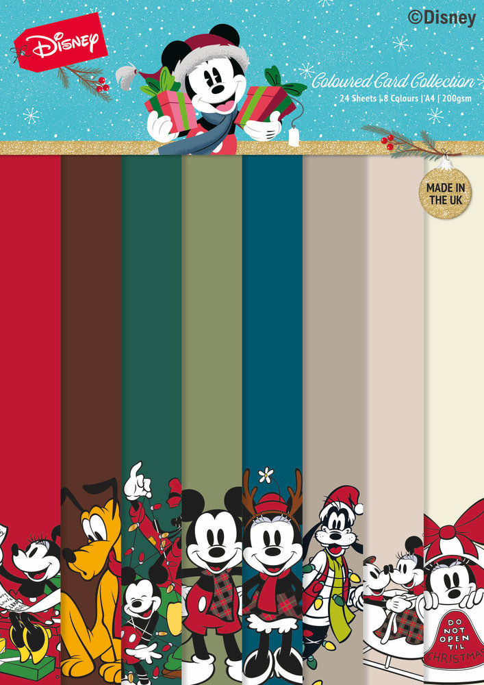 Creative Expressions Mickey & Friends A4 Coloured Card Collection Christmas (DYP0039) (OUTLET)
