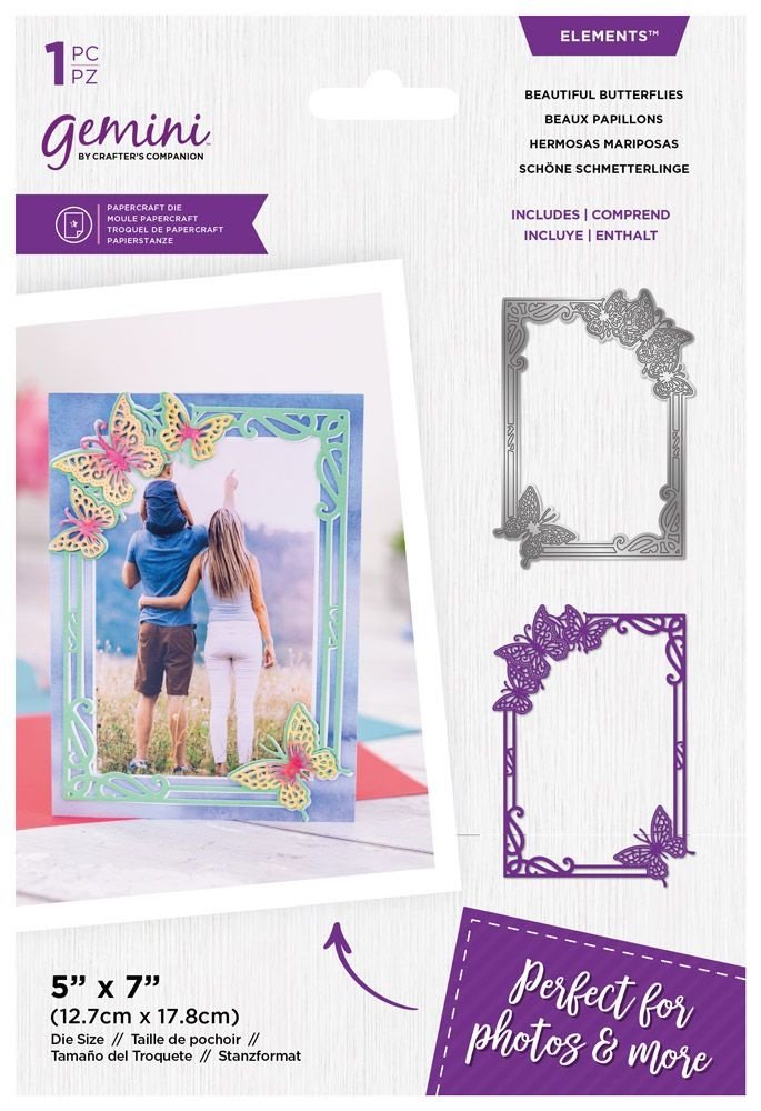 Gemini Fancy Frame Beautiful Butterflies Elements Dies (GEM-MD-ELE-FFD-BEBU) (DISCONTINUED)