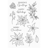 My Favorite Things Pretty Poinsettias Clear Stamps (DBD-002) (OUTLET)