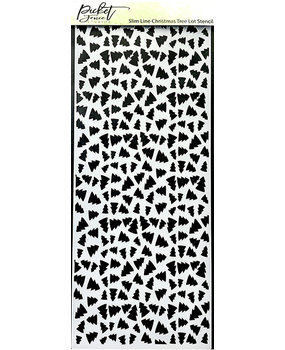 Picket Fence Studios Slim Line Christmas Tree Lot 4x10 Inch Stencil (SC-337) (OUTLET)