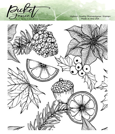 Picket Fence Studios Holiday Traditions Collage 4x4 Inch Clear Stamps (C-120) (OUTLET)