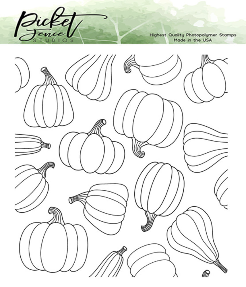 Picket Fence Studios Lots of Gourds 4x4 Inch Clear Stamps (H-126) (OUTLET)