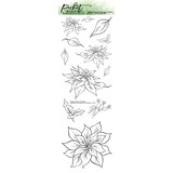 Picket Fence Studios Seasonal Christmas Flowers 4x12 Inch Clear Stamps (C-137) (OUTLET)