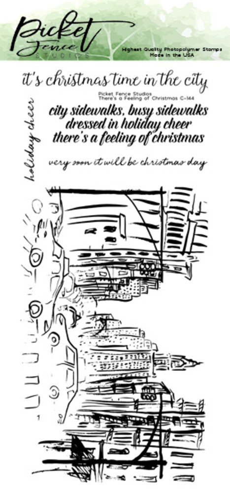 Picket Fence Studios There's a Feeling of Christmas 4x8 Inch Clear Stamps (C-144) (OUTLET) Picket Fence Studios There's a Feeling of Christmas 4x8 Inch Clear Stamps (C-144) (OUTLET)