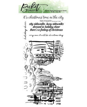 Picket Fence Studios There's a Feeling of Christmas 4x8 Inch Clear Stamps (C-144) (OUTLET)